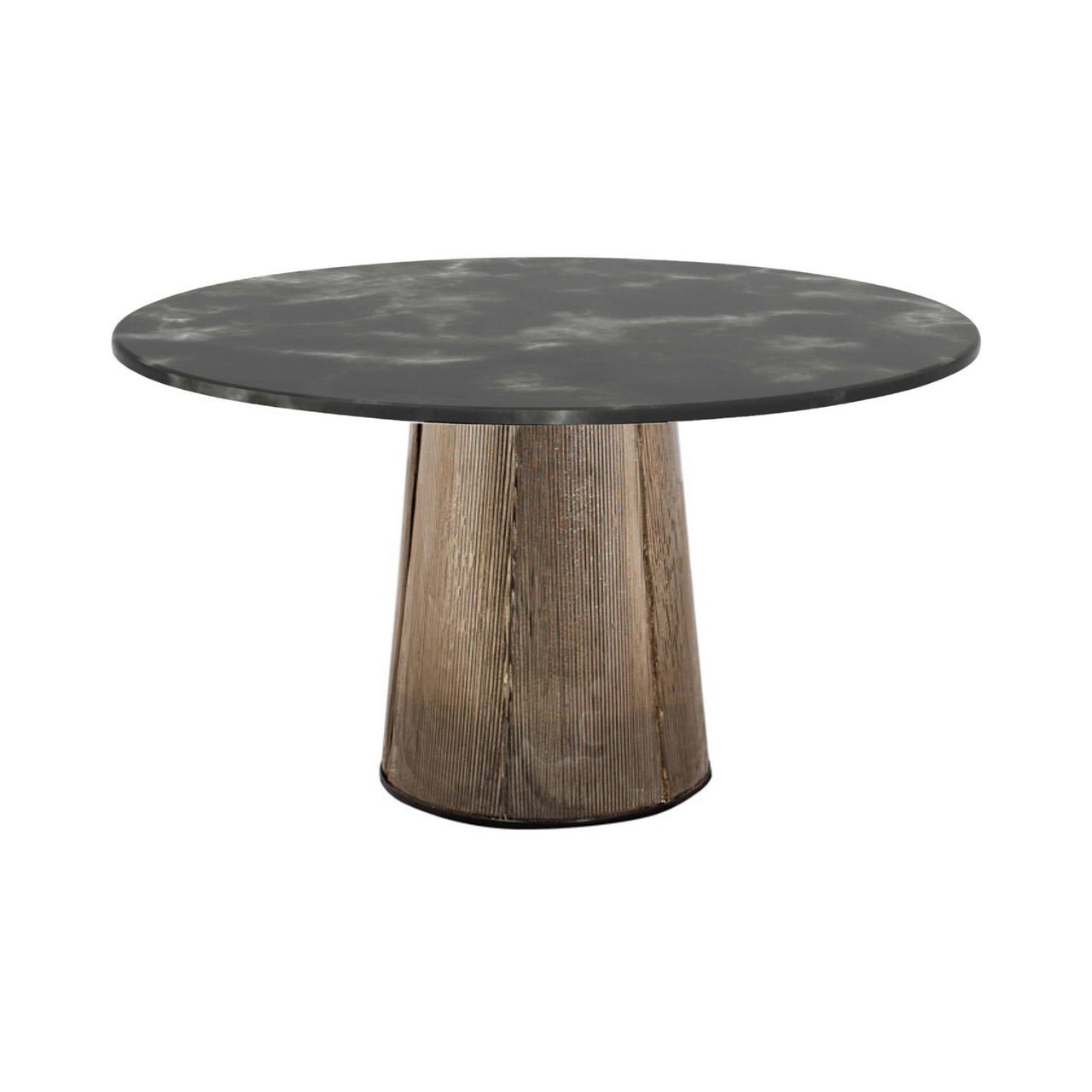 Bent Dining Table: Light Green + Smoky Grey