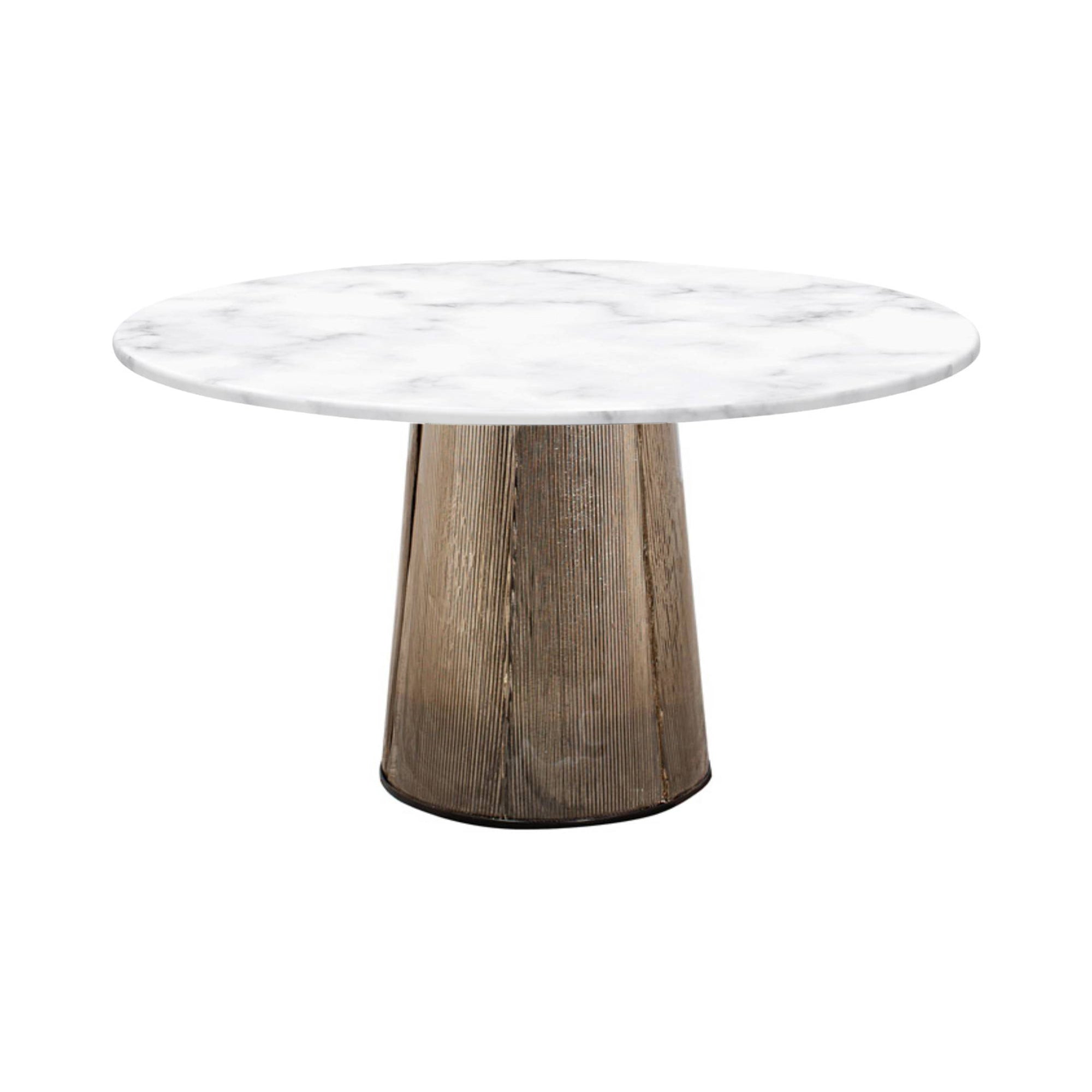 Bent Dining Table: White + Smoky Grey