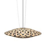 Flax Pendant Light: Large + Bamboo + Black + Black