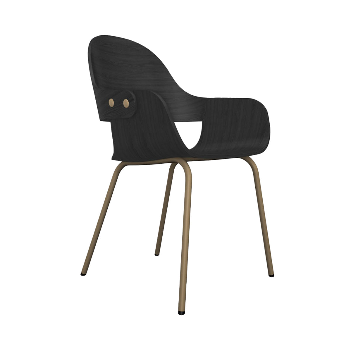 Showtime Nude Chair with Metal Base: Ash Stained Black + Beige