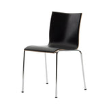 Chairik XL 121 Chair: 4-Legs + Black Plastic + Polished Chrome