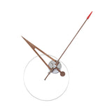 Cris Wall Clock: Chromed Steel + Walnut + Red