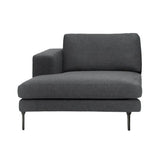 Neo Sectional Sofa: Chaise + Left + Chaise - Black Nickel