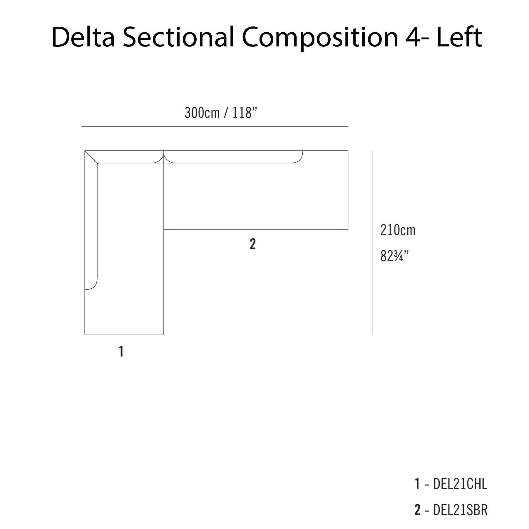 Delta Sectional Sofa: Modular + Composition 4 + Right