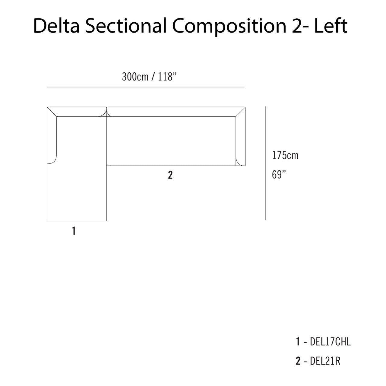 Delta Sectional Sofa: Modular + Composition 2 + Left