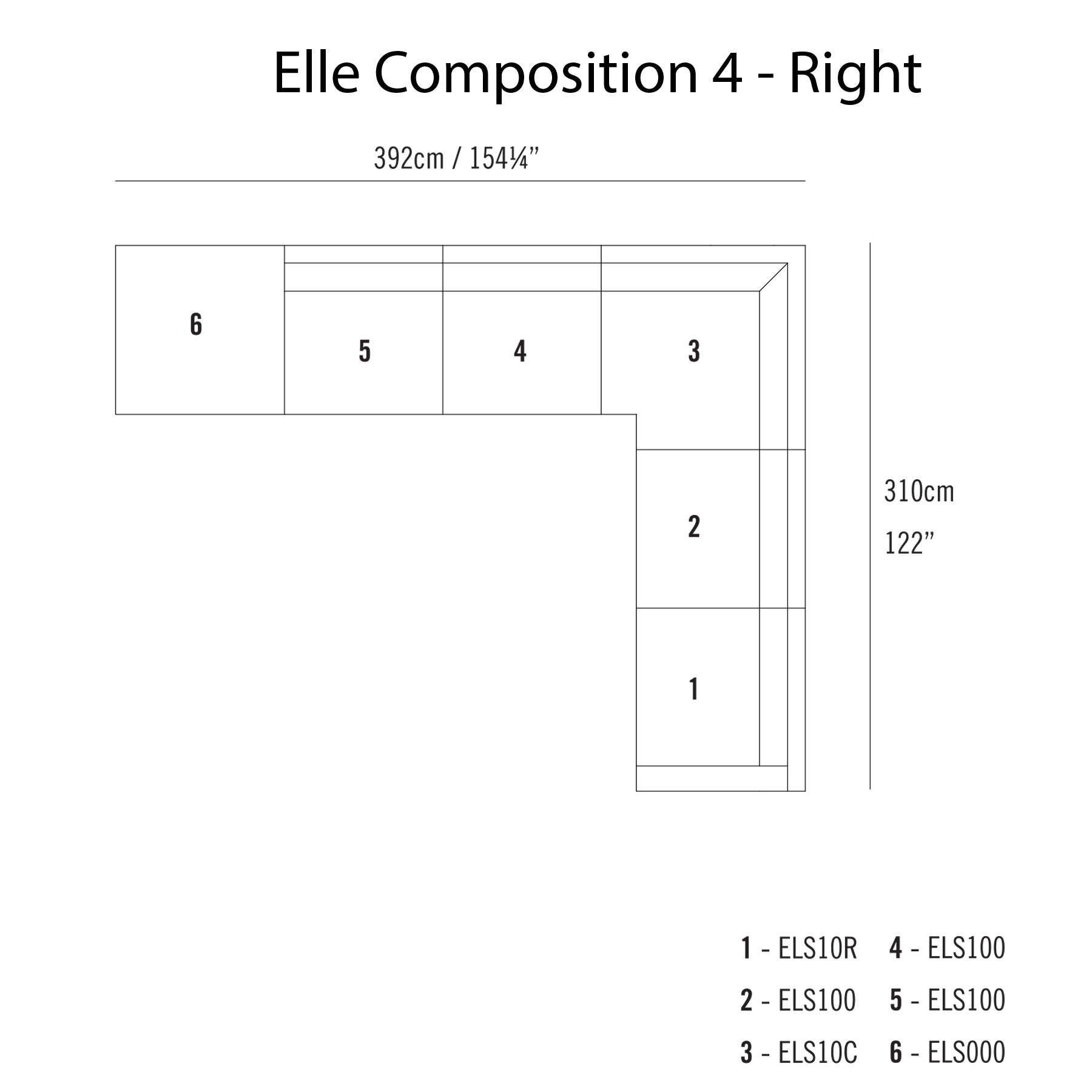 Elle Sectional Sofa: Composition 4 - Right