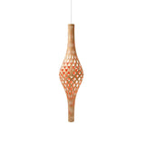 Nikau Full Pendant Light: Bamboo + Red + White