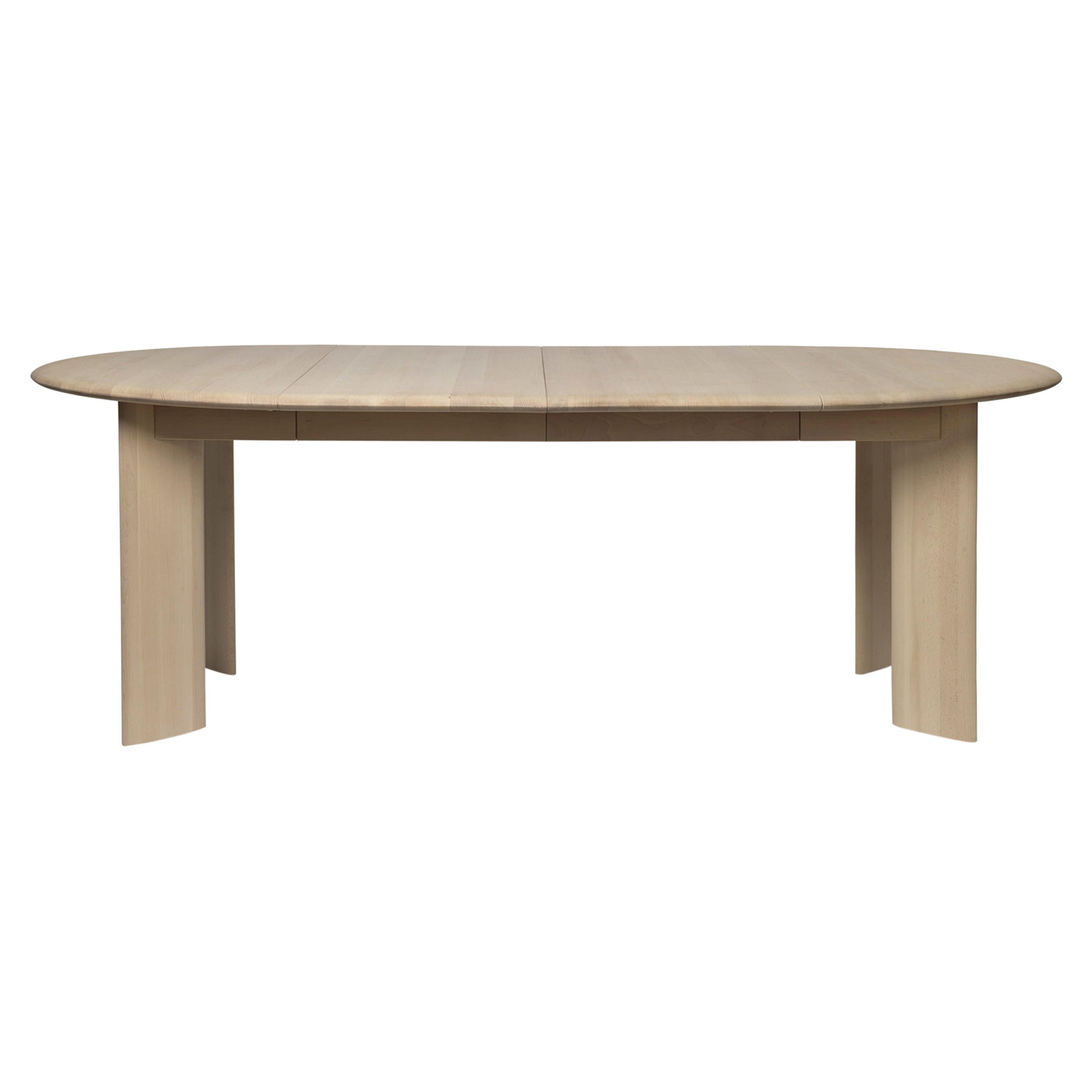 Bevel Extendable Table: White Oiled Beech