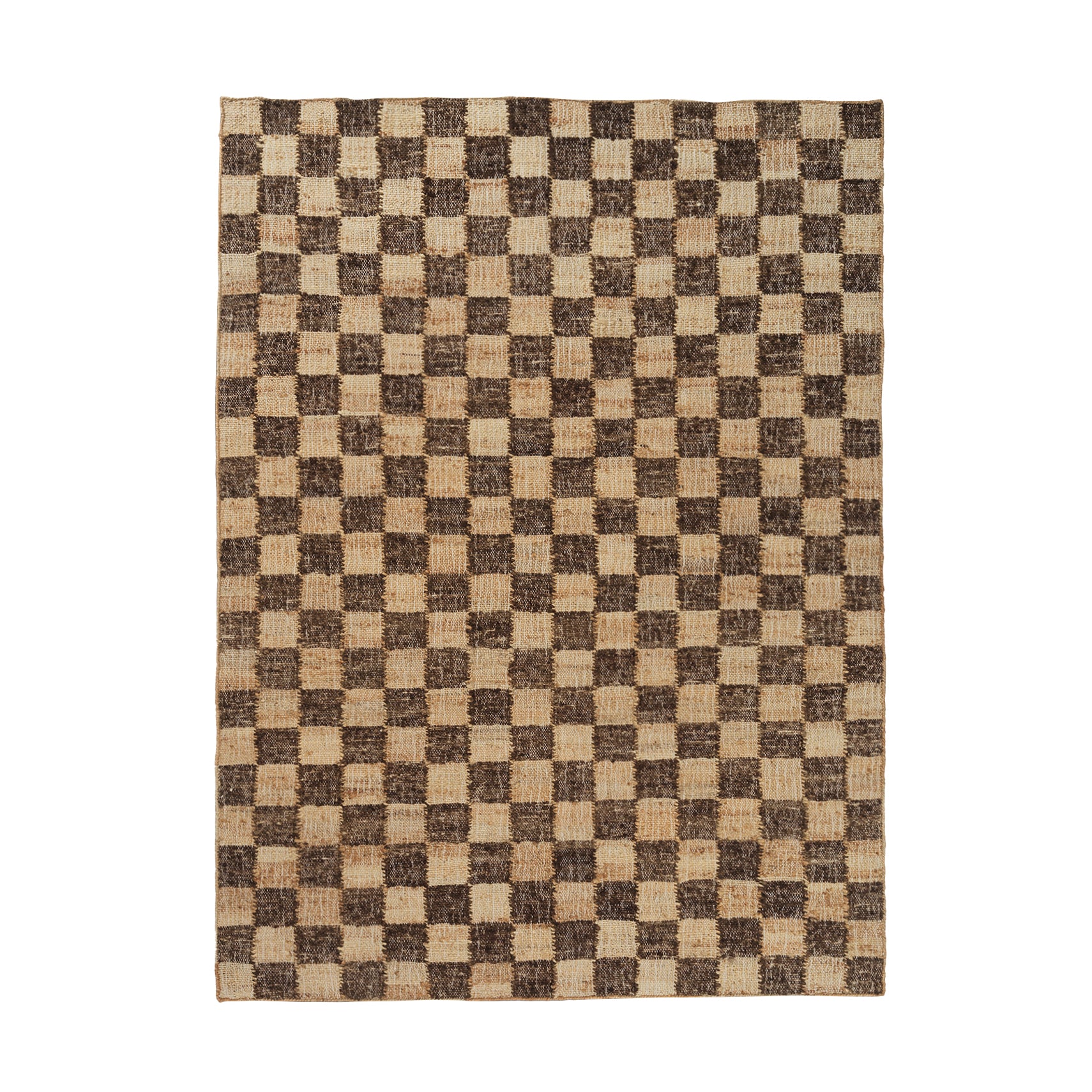 Check Wool Jute Rug: Small - 78.7