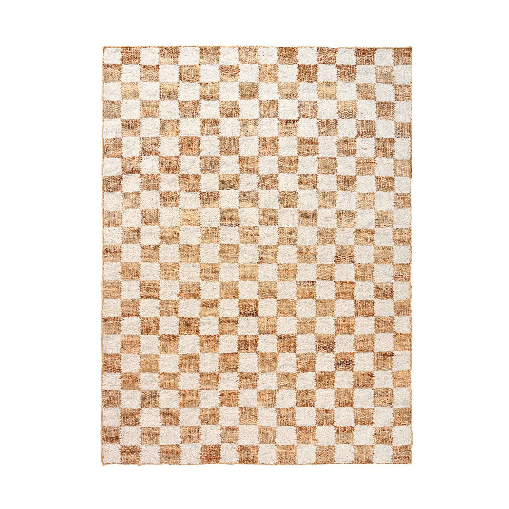 Check Wool Jute Rug: Small - 78.7