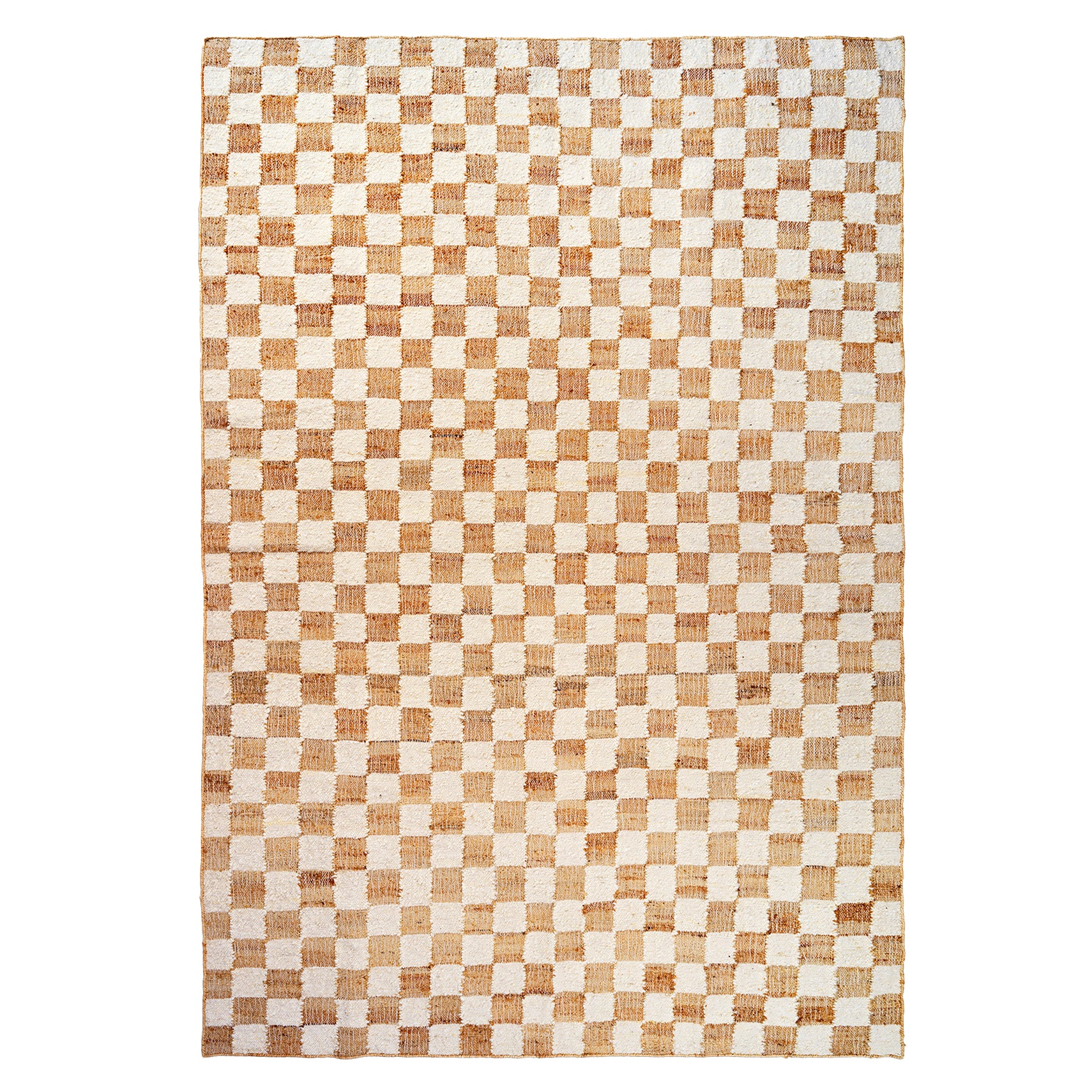 Check Wool Jute Rug: Large - 118.1