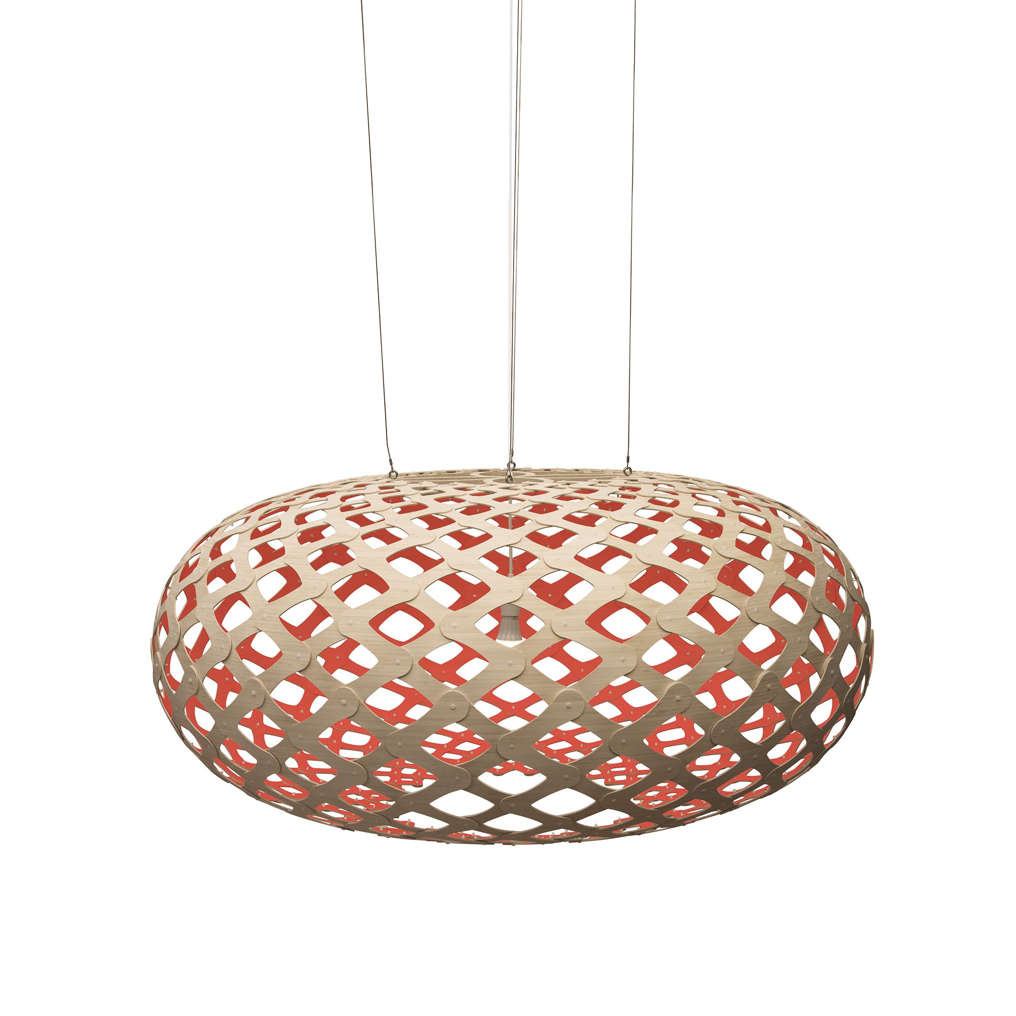 Kina Pendant Light: Extra Large + Bamboo + Red + White