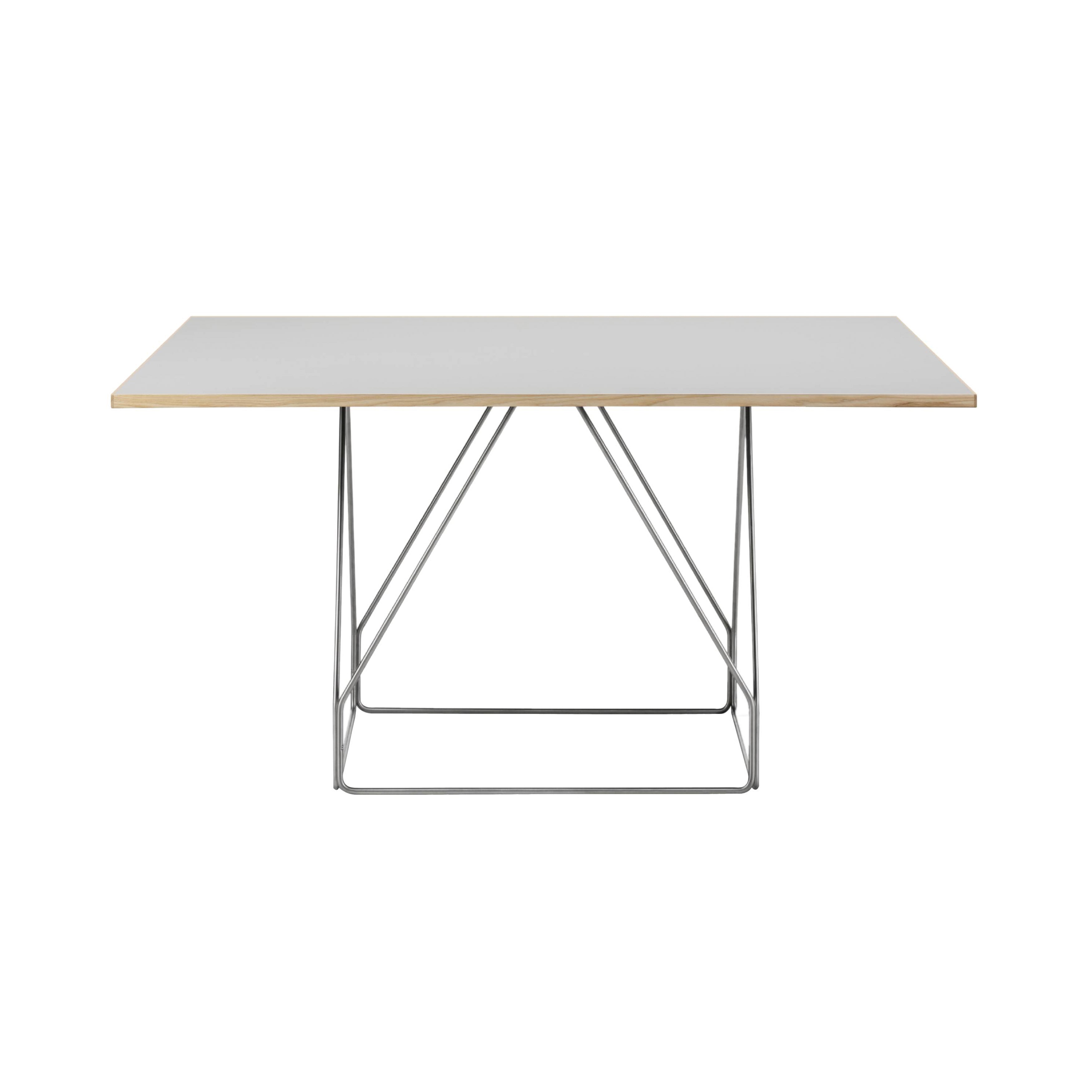 JG Table: Square + Grey Linoleum + Stainless Steel