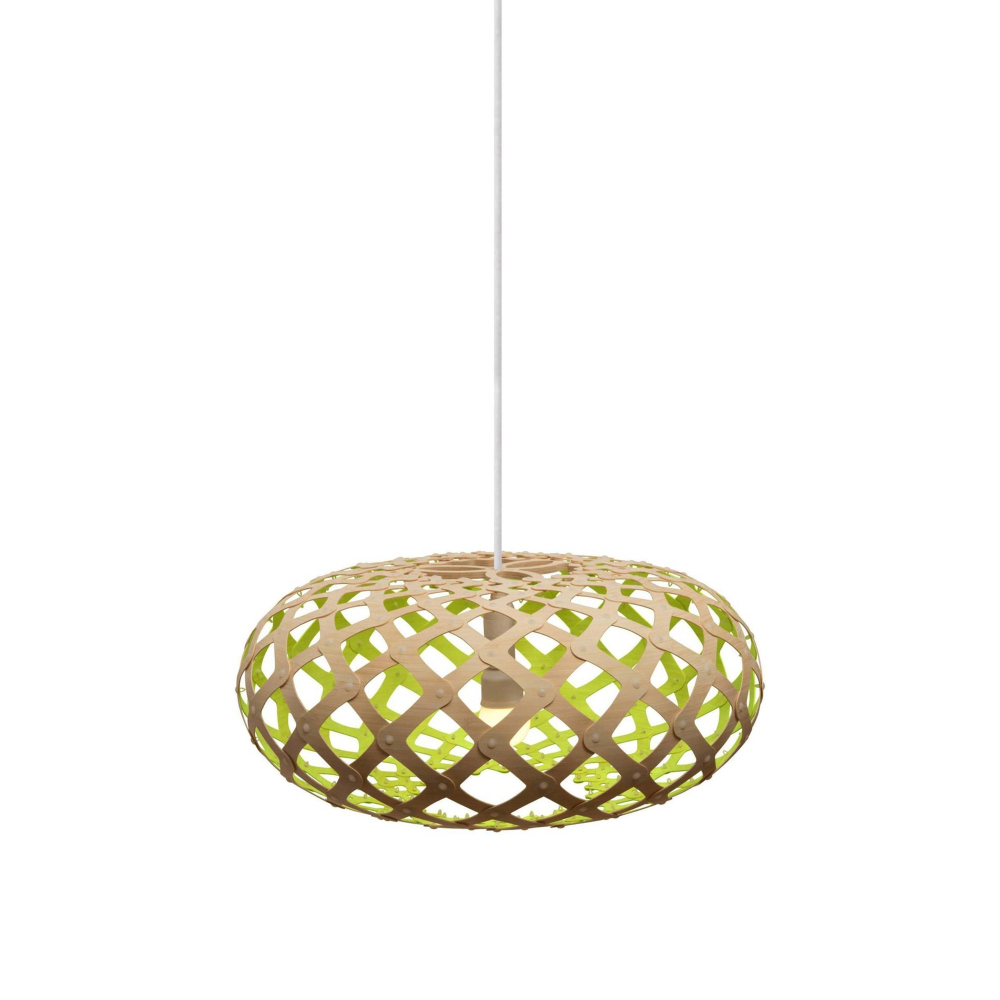 Kina Pendant Light: Extra Small + Bamboo + Lime + White