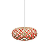 Kina Pendant Light: Extra Small + Bamboo + Red + White