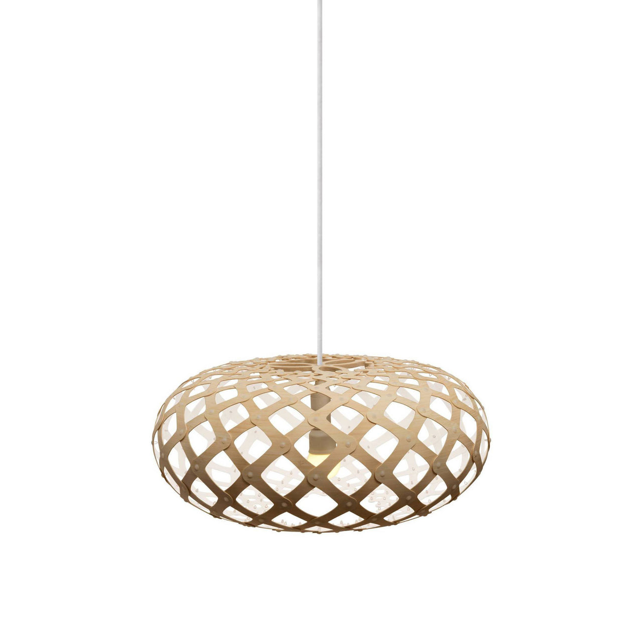 Kina Pendant Light: Extra Small + Bamboo + White + White