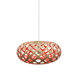 Kina Pendant Light: Small + Bamboo + Red + White