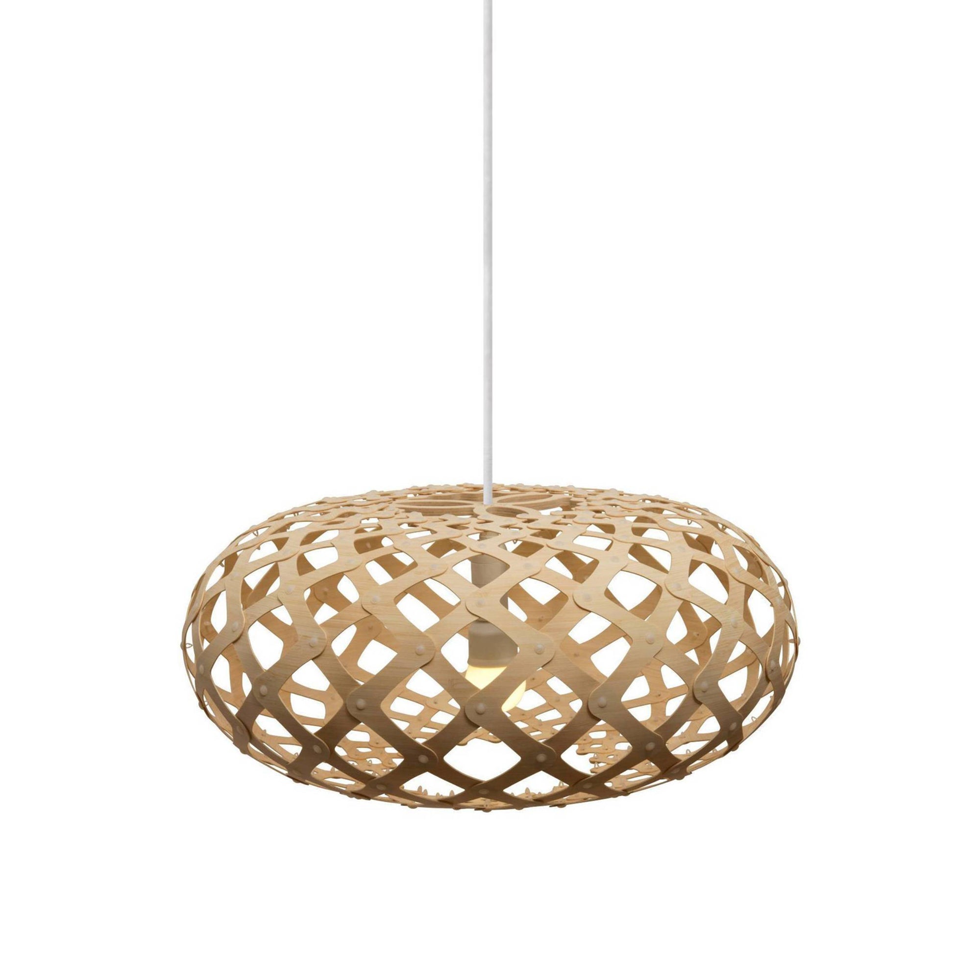 Kina Pendant Light: Medium + Bamboo + White