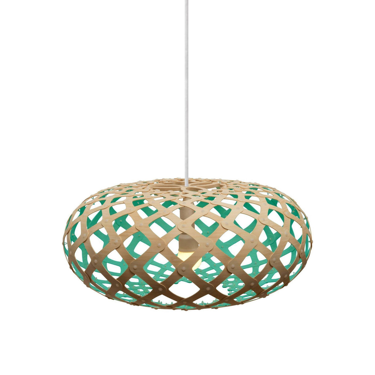 Kina Pendant Light: Large + Bamboo + Aqua + White