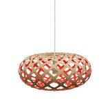 Kina Pendant Light: Large + Bamboo + Red + White