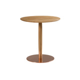 Korzo Bistrot Side Table: Round + Oiled Oak + Copper Steel