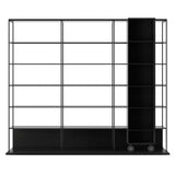 Literatura Open Shelf: Composition 5 + Ebony Stained Oak + With Glider Shelf