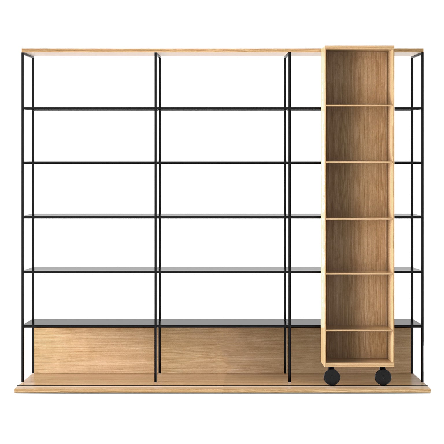 Literatura Open Shelf: Composition 5 + Super-Matt Oak + With Glider Shelf