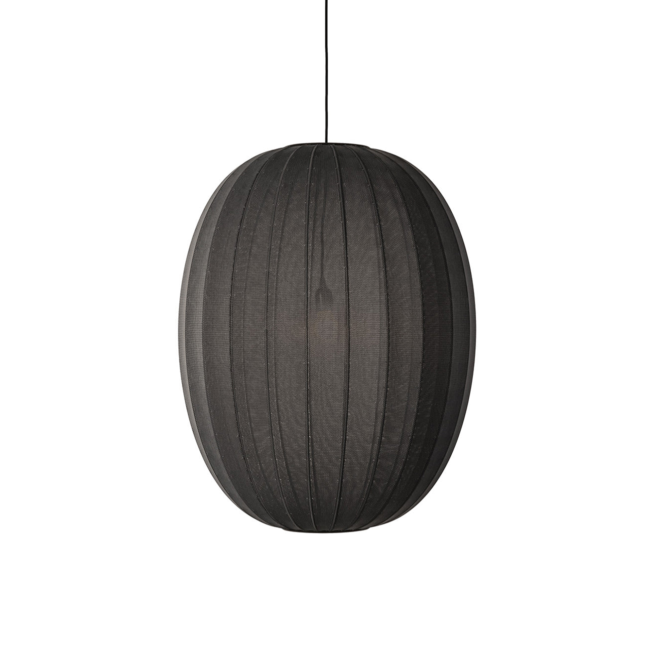 Knit-Wit High Oval Pendant: Black + E27