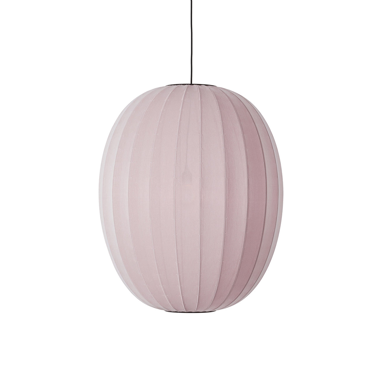 Knit-Wit High Oval Pendant: Light Pink + E27