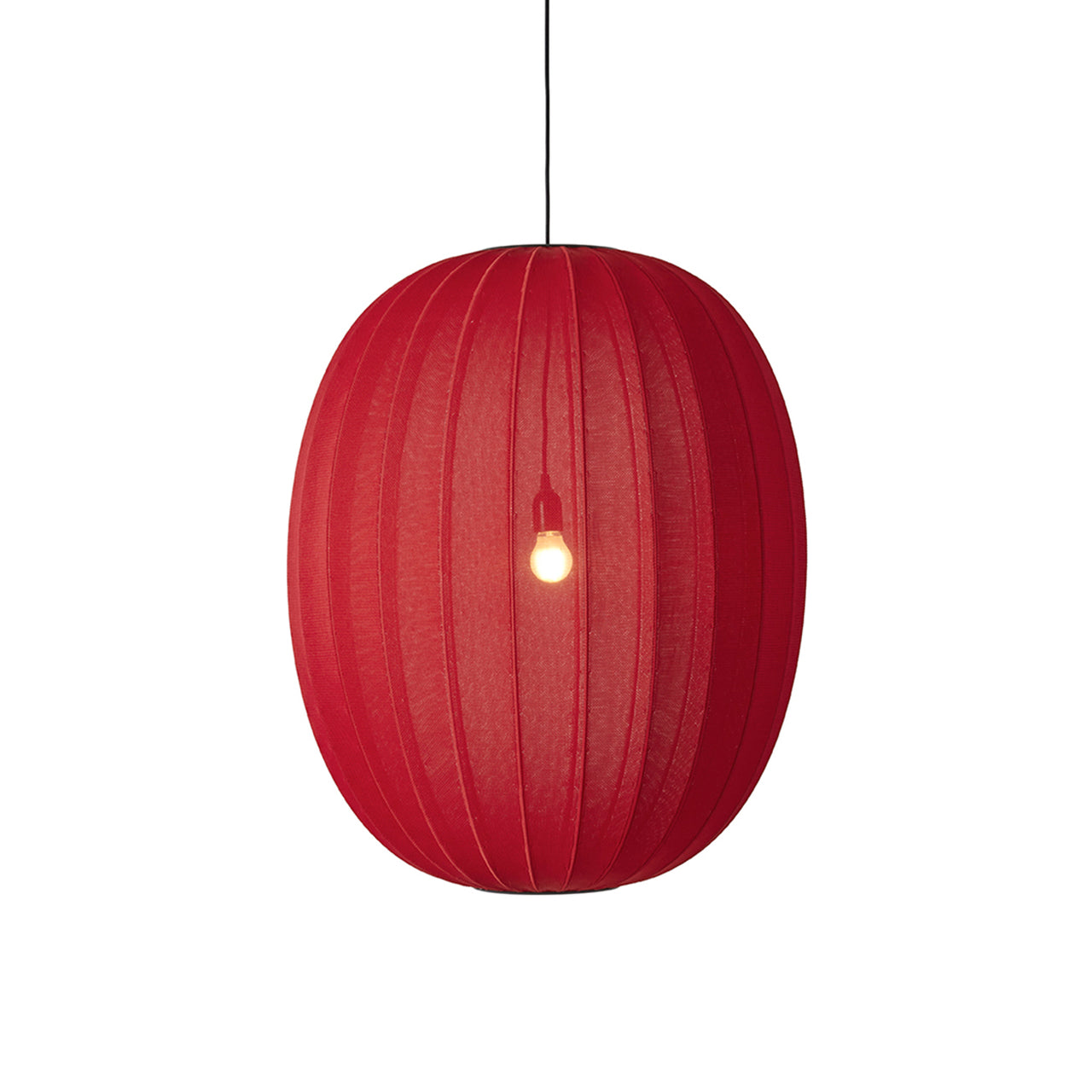 Knit-Wit High Oval Pendant: Maple Red + E27