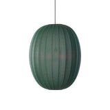 Knit-Wit High Oval Pendant: Tweed Green + E27