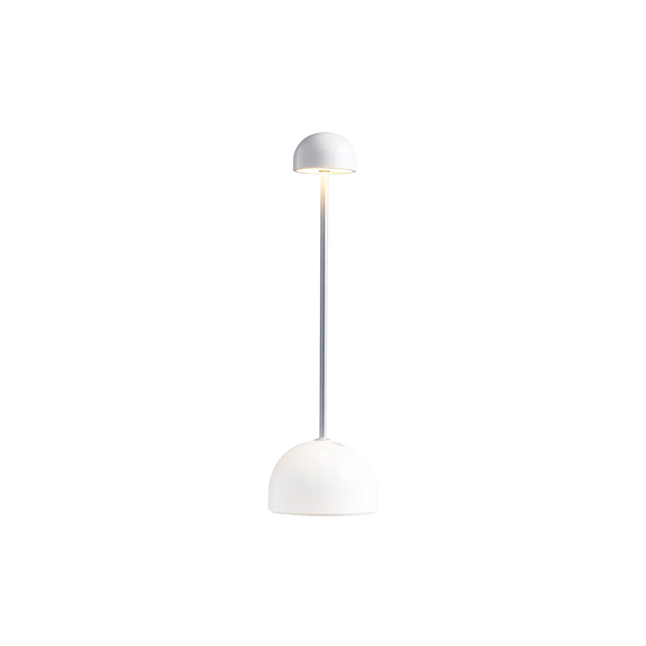 Sips Portable Table Lamp: Outdoor + White + Silver 