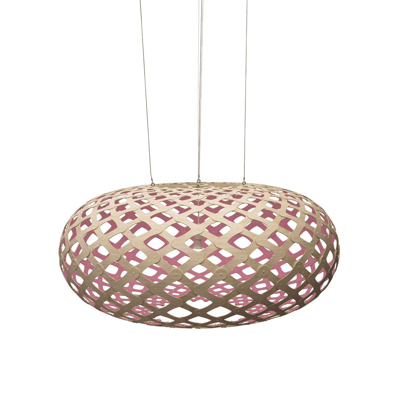 Kina Pendant Light: Extra Large + Bamboo + Pink + White