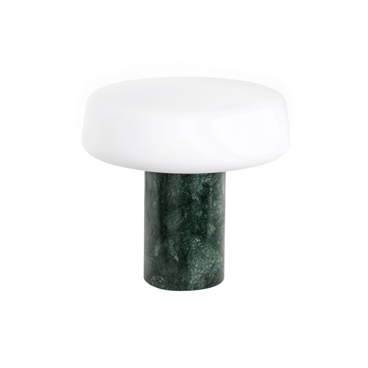 Solid Rechargeable Table Lamp: Serpentine Green Marble