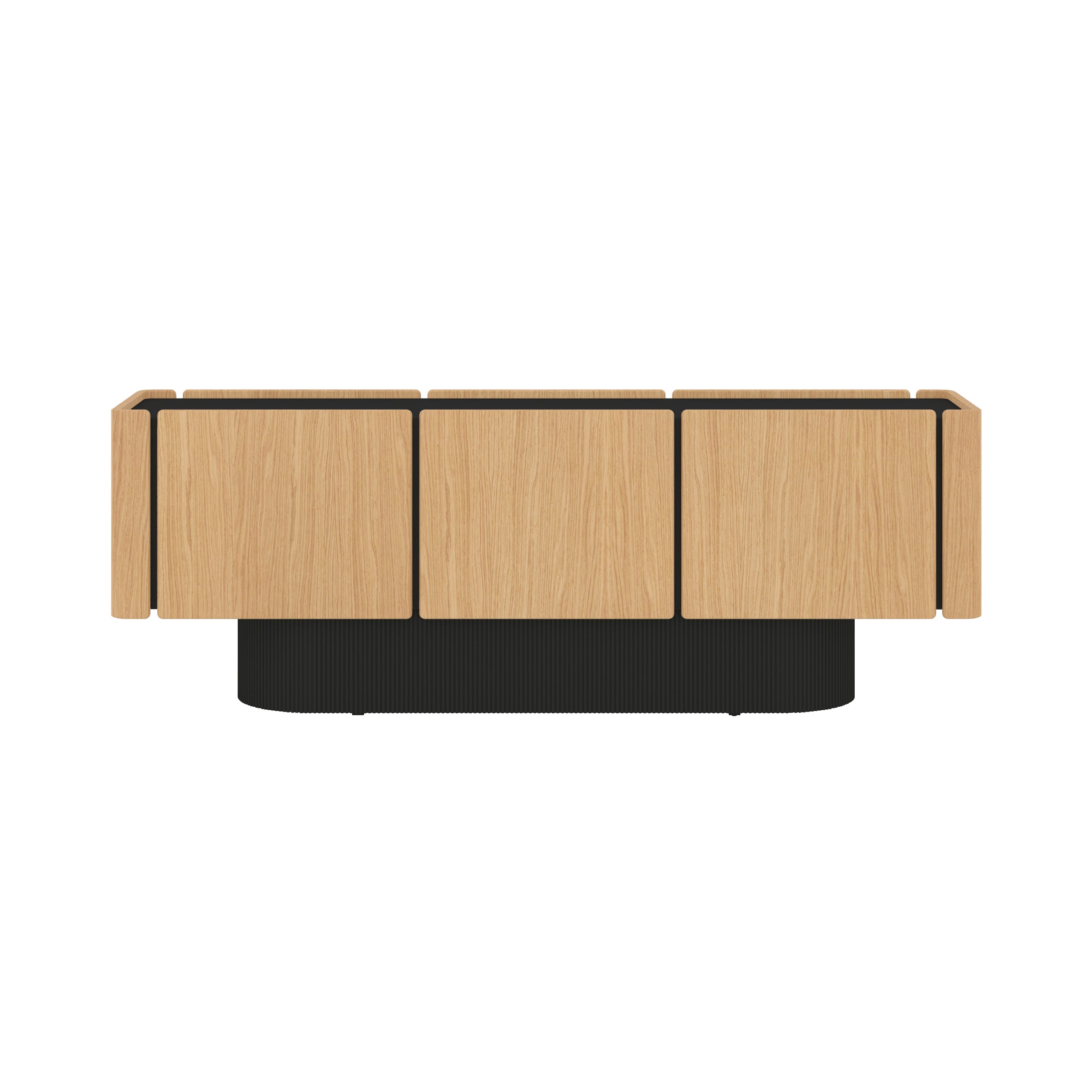 Dune Sideboard: 6 Doors + Super-Matt Oak + Black