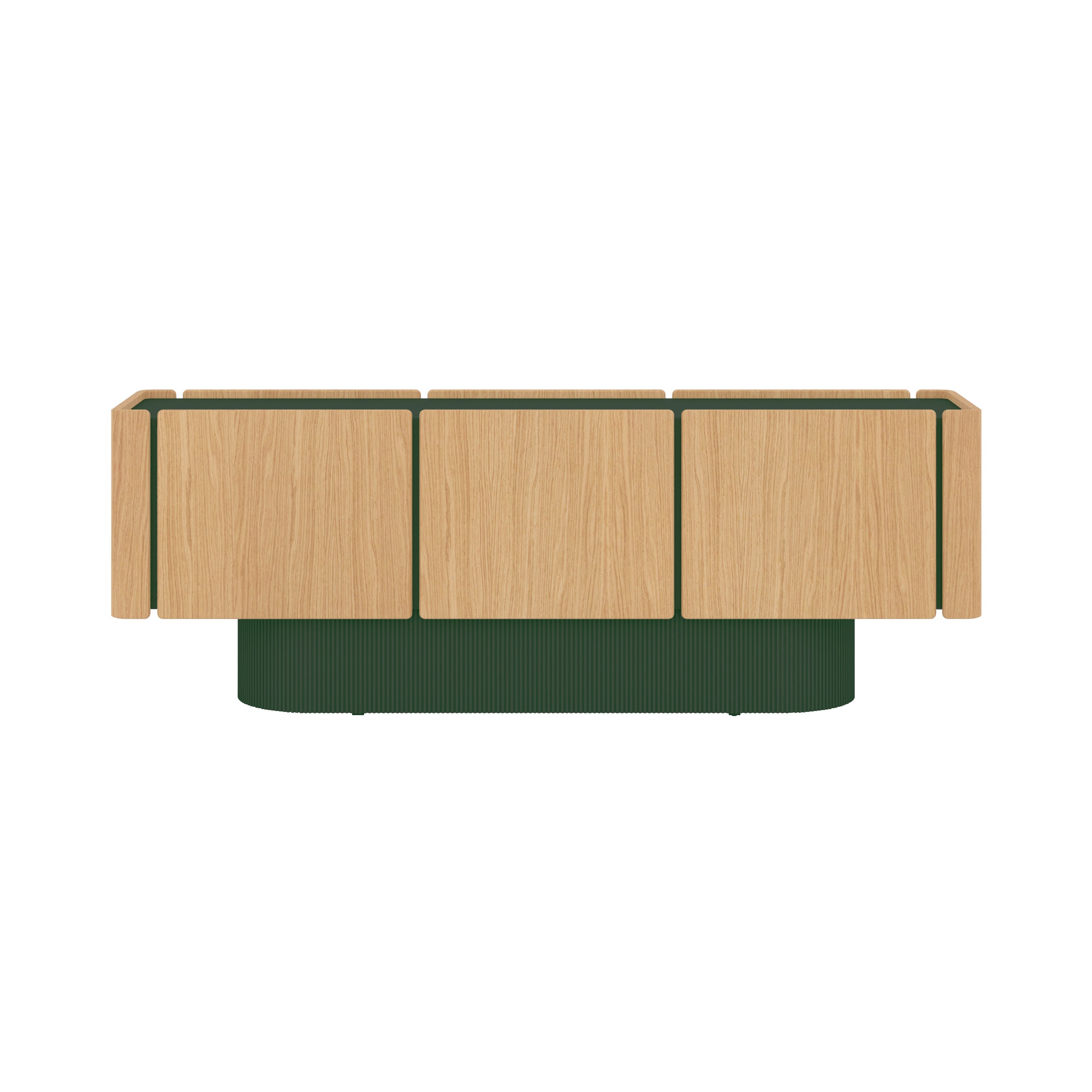 Dune Sideboard: 6 Doors + Super-Matt Oak + Forest Green