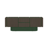 Dune Sideboard: 4 Doors + 2 Drawers + Dark Grey Stained Oak + Forest Green