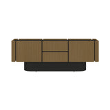 Dune Sideboard: 4 Doors + 2 Drawers + Walnut Stained Oak + Black