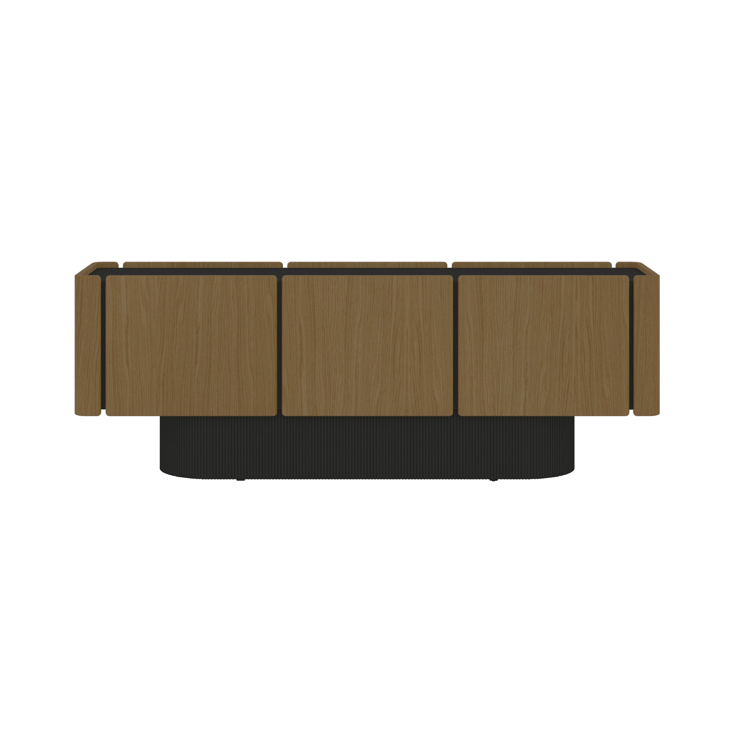 Dune Sideboard: 6 Doors + Walnut Stained Oak + Black