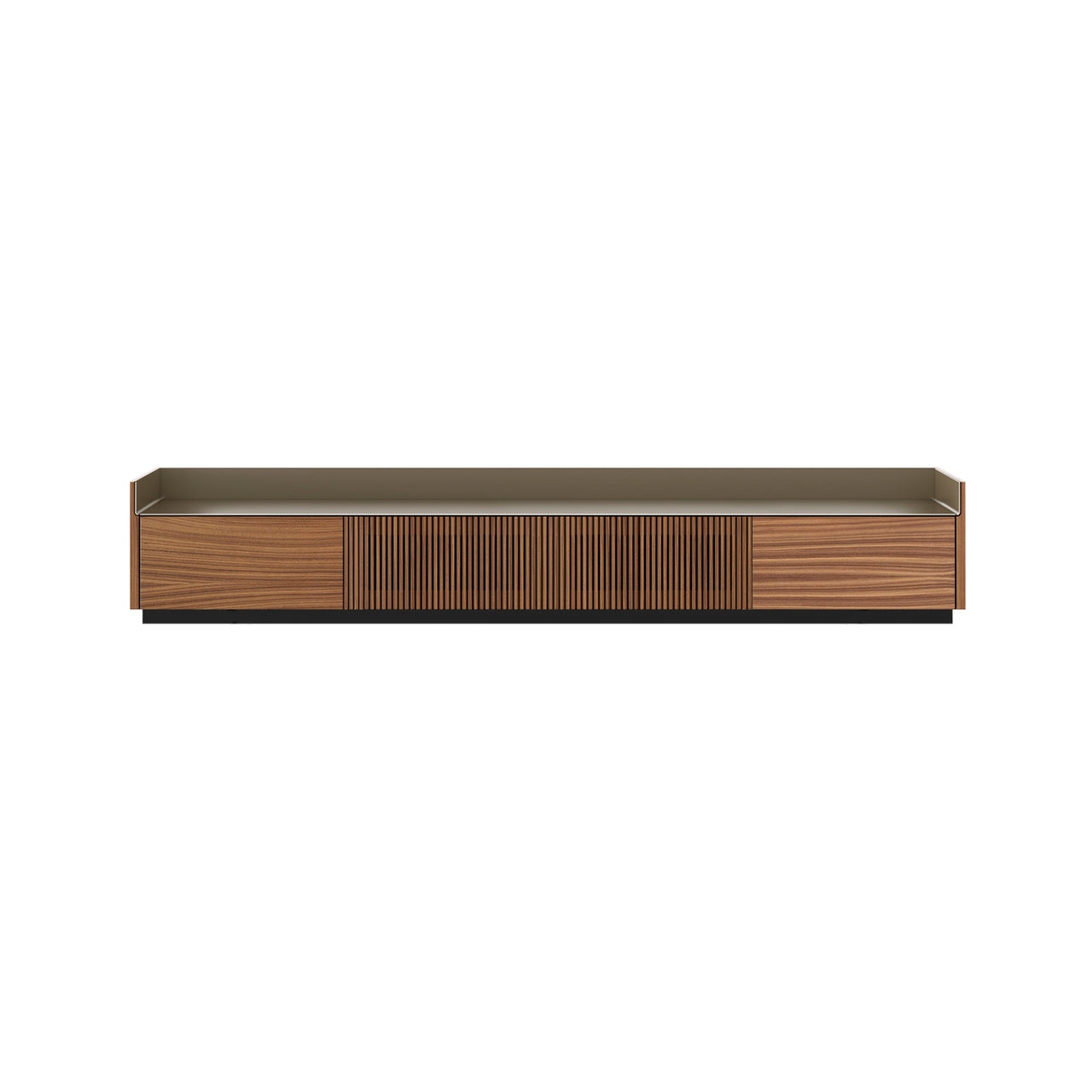 Stockholm STH453 Slim Sideboard: Composition 1 + Super-Matt Walnut + Anodized Aluminum Bronze + Black