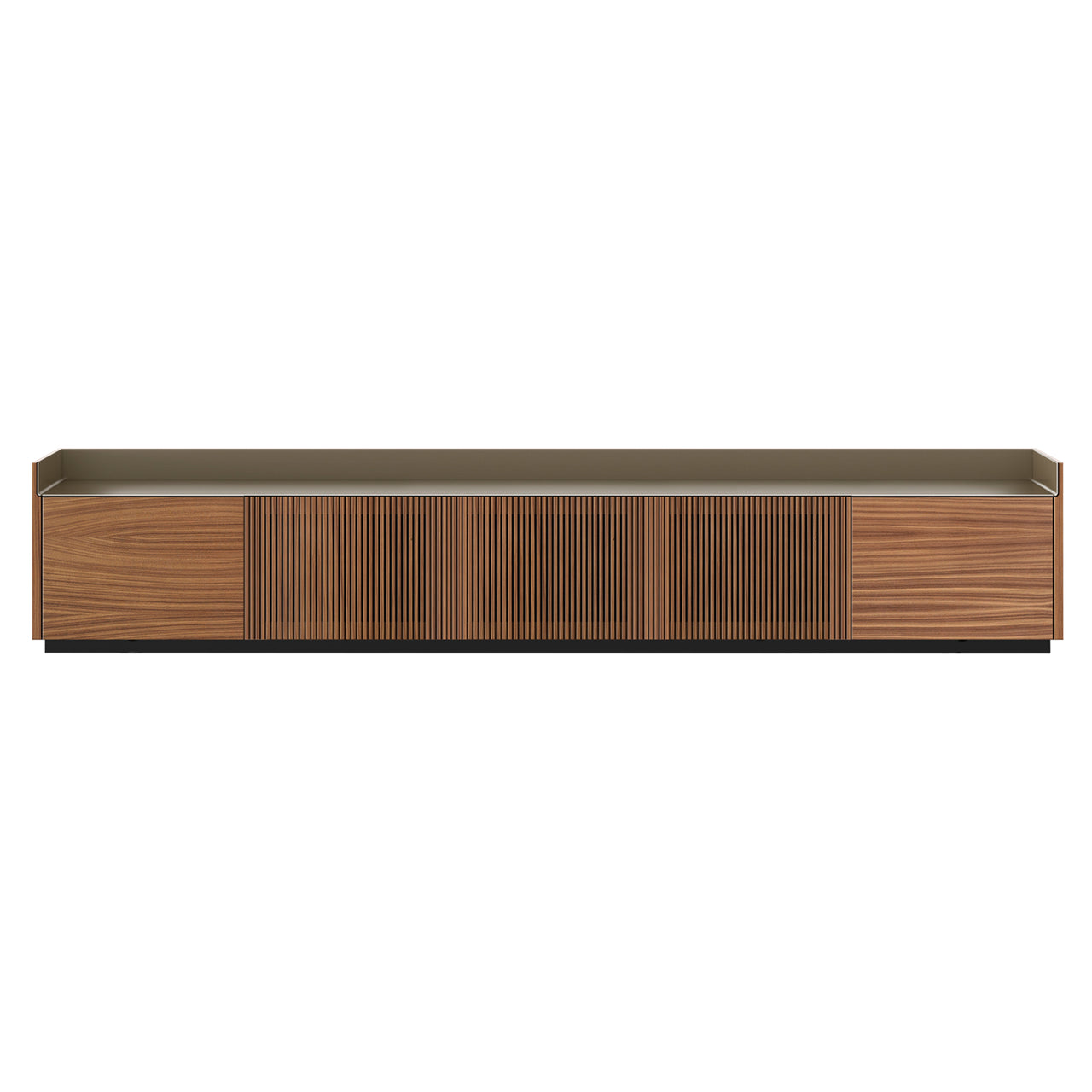 Stockholm STH504 Technic Sideboard: Composition 1 + Super-Matt Walnut + Anodized Aluminum Bronze + Black