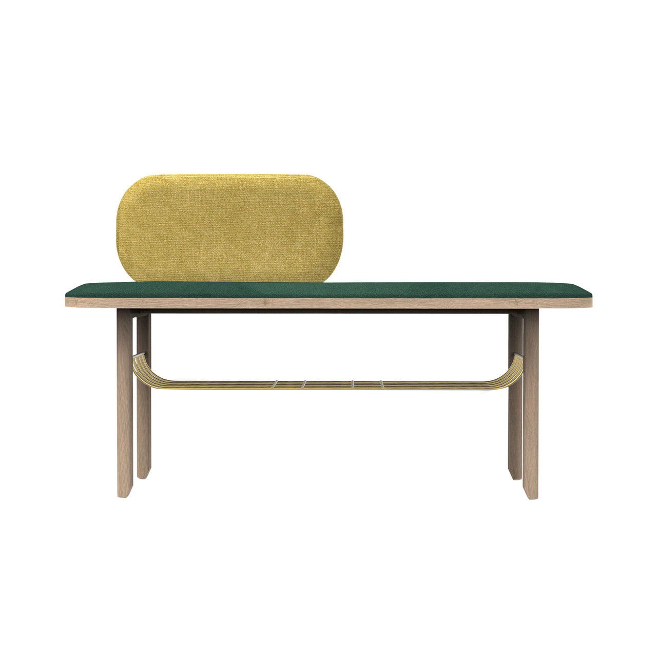 Eustache Entrance Bench: Green + Mud