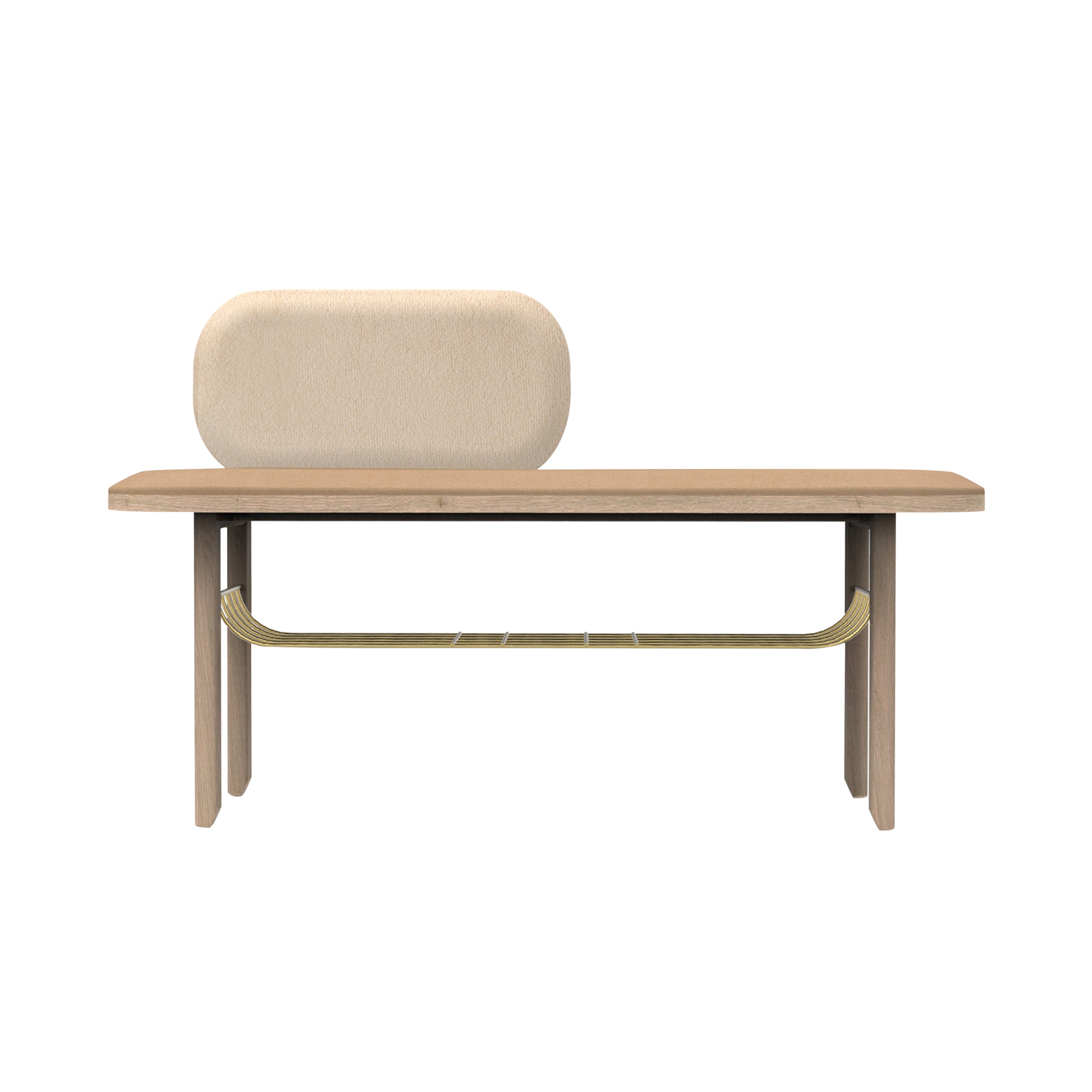 Eustache Entrance Bench: Camel + Beige