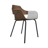 Showtime Chair with Metal Base: Interior Seat + Armrest Upholstered + Anthracite Grey