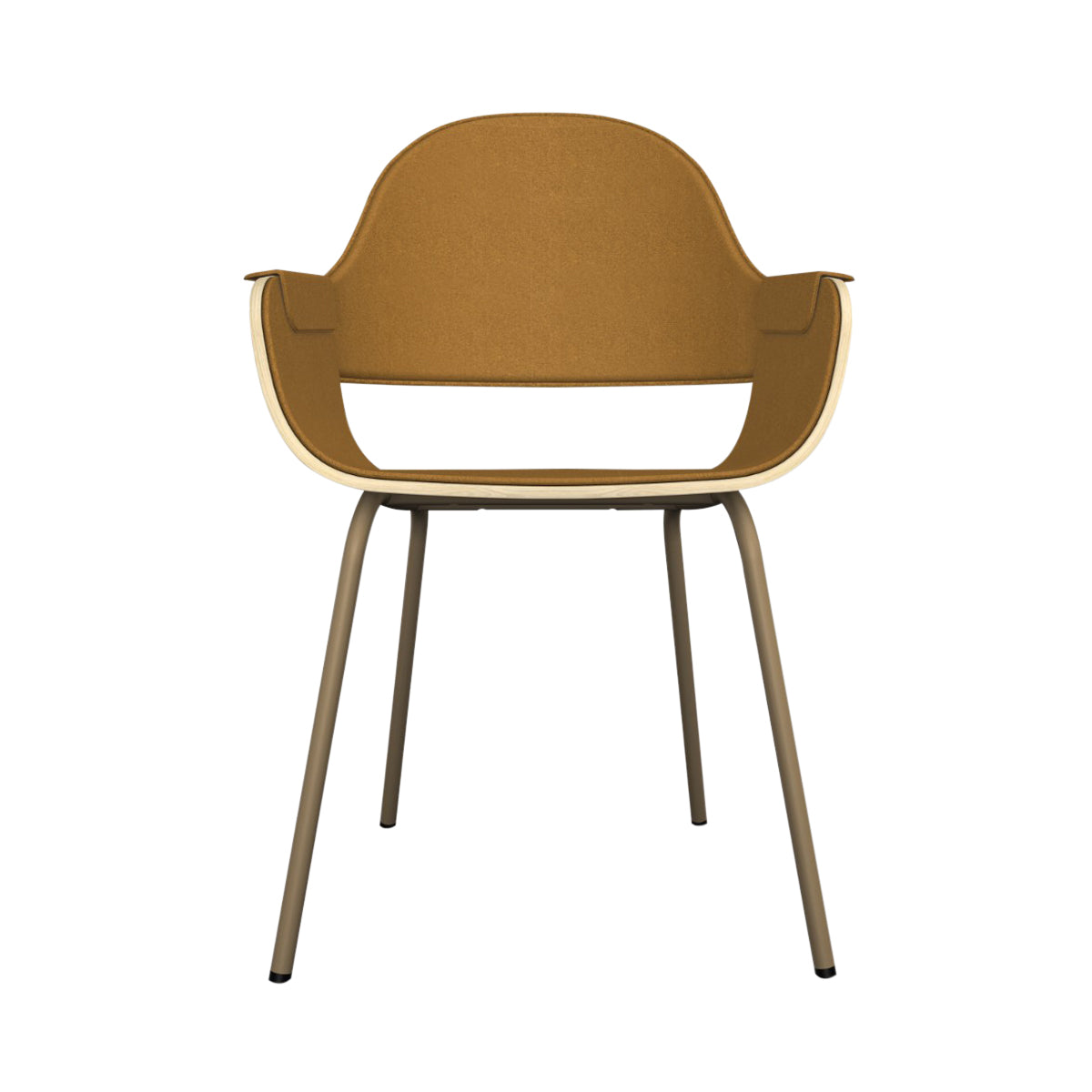 Showtime Nude Chair with Metal Base: Full Upholstered + Natural Ash + Beige