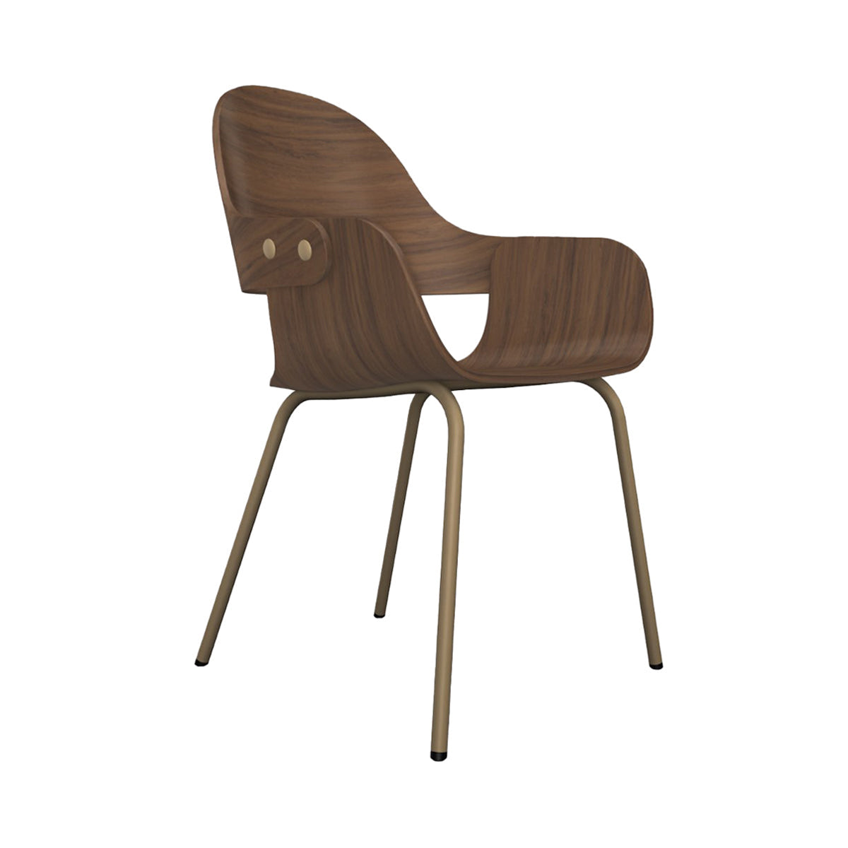 Showtime Nude Chair with Metal Base: Walnut Nature Effect + Beige