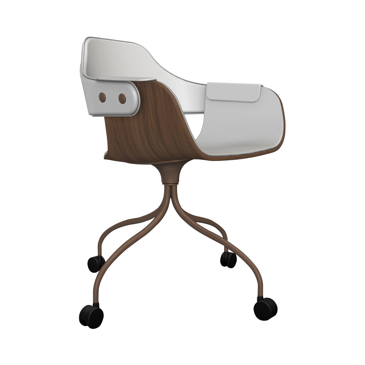 Showtime Chair with Wheel: Full Upholstered + Pale Brown