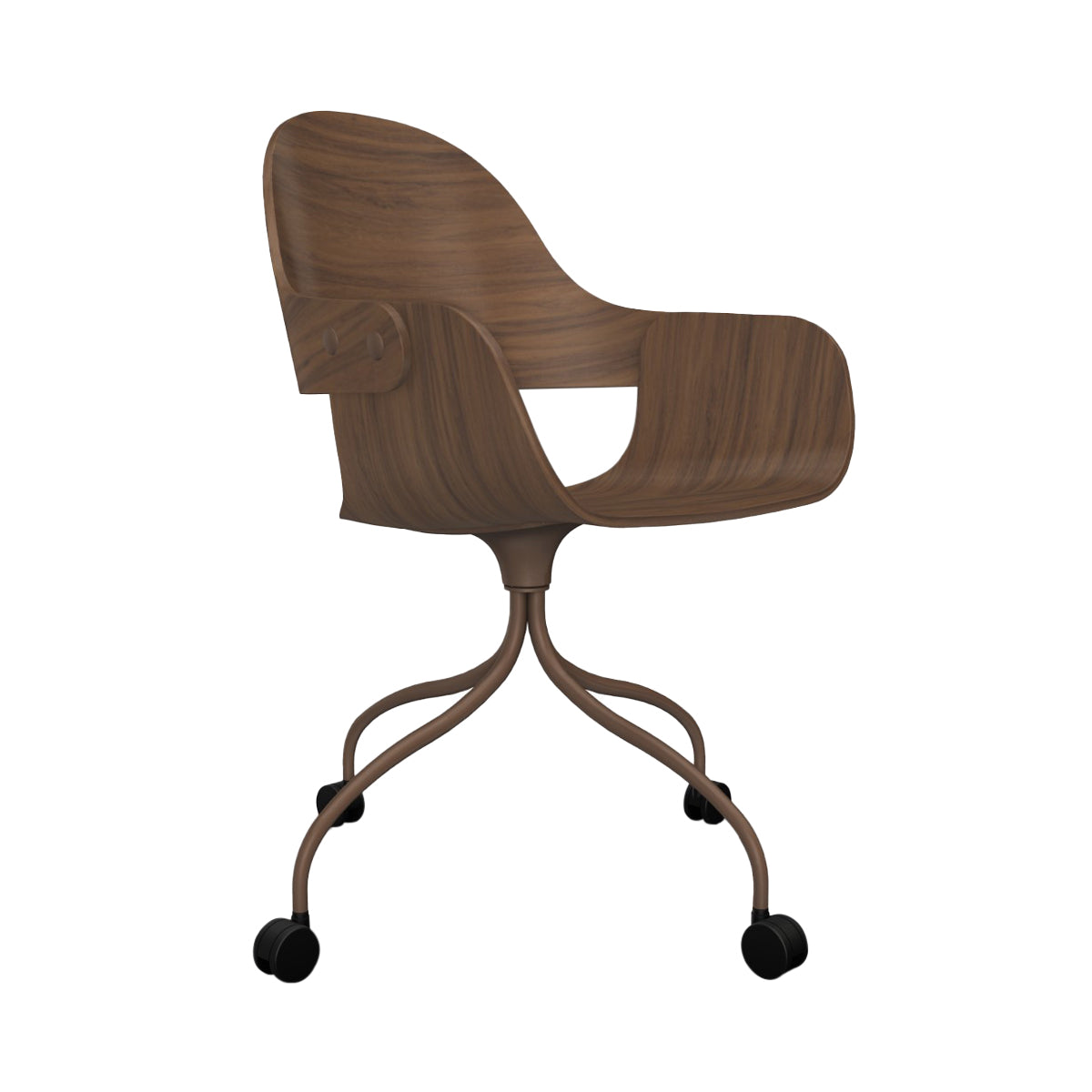 Showtime Nude Chair with Wheel: Walnut Nature Effect + Pale Brown