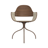 Showtime Nude Chair with Swivel Base: Interior Seat + Armrest Upholstered + Walnut Nature Effect + Pale Brown