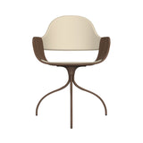 Showtime Nude Chair with Swivel Base: Seat + Backrest Upholstered + Walnut Nature Effect + Pale Brown